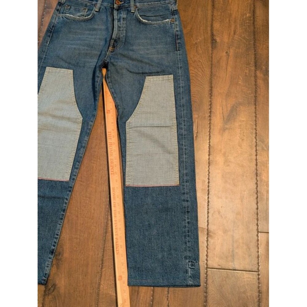 Gap 1969 Double Knee Button Fly Selvedge Jeans Men's Size 34x32 Medium Wash Made - Picture 3 of 14